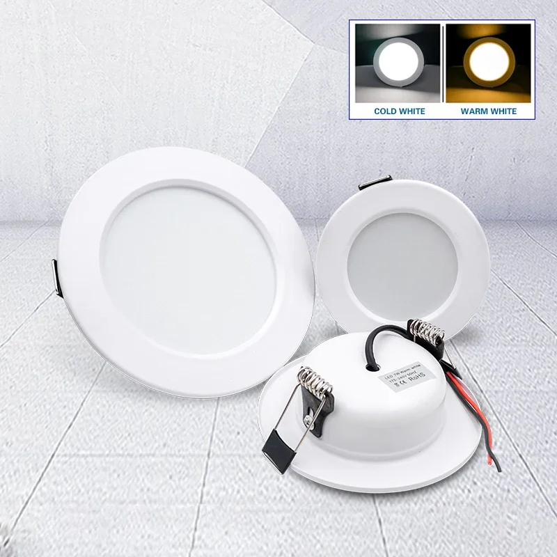 Faretto da incasso a LED 5W 9W 12W 15W 18W lampada da soffitto a Led rotonda da incasso 110V 220V DC12V 24V luci di pannello illuminazione per interni bianco caldo/freddo