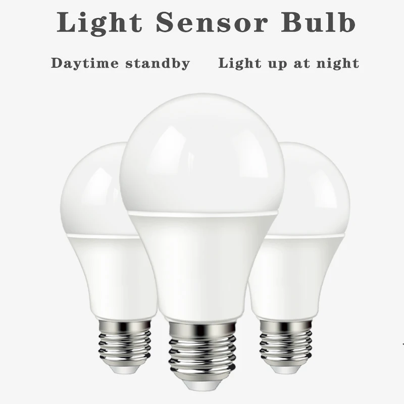 LED Dusk To Dawn Bulb 10W E27 B22 ​Sensor Outdoor Light AC 220V  Day Night Light Auto ON/OFF LED Smart Lamp