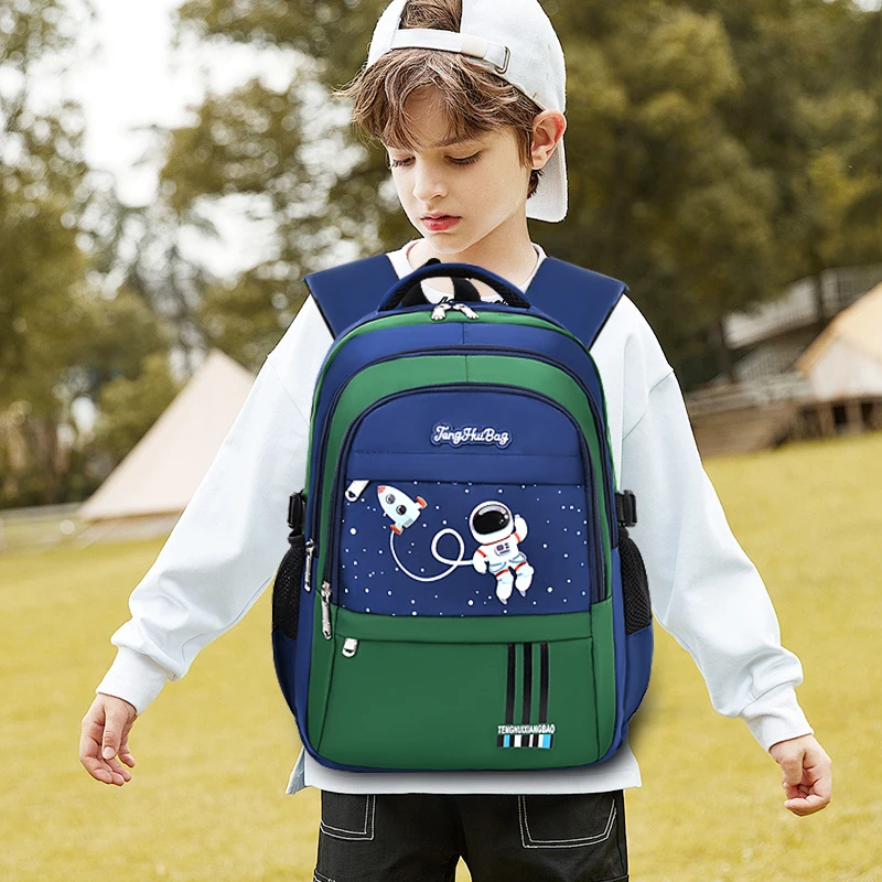 New Shoulder Bag Elementary School Boys Schoolbag Boys 1,2,3,4,5,6 Grade 6-12 years old Astronaut Astronaut Laptop Backpack Wate