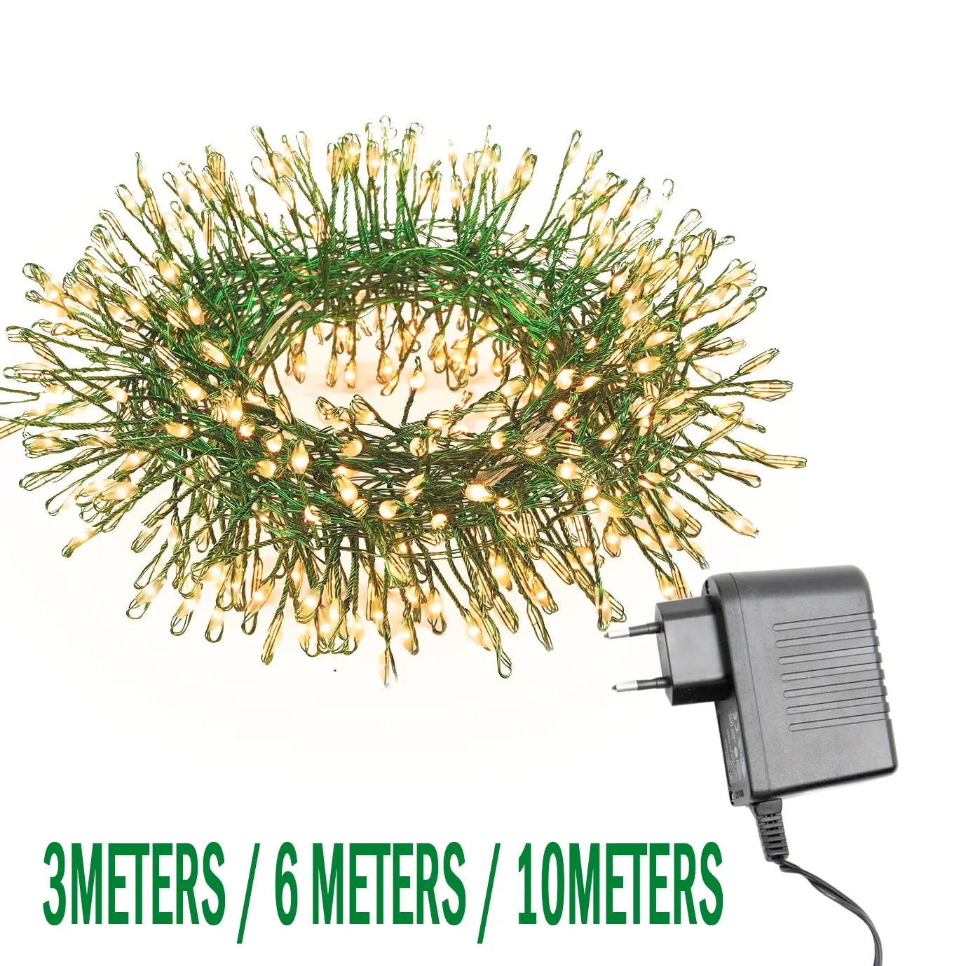10M Christmas Cluster Fairy Lights LED for Bedroom String Vintage Outdoor Wedding 12V christmas Tree Garden Plug Decoration