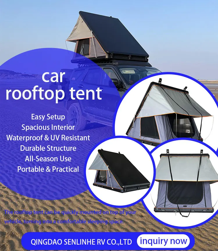 Aluminum Hard Shell Oxford Fabric Rooftop Tent for SUV Pickup off Road Overland Camping Four-Season