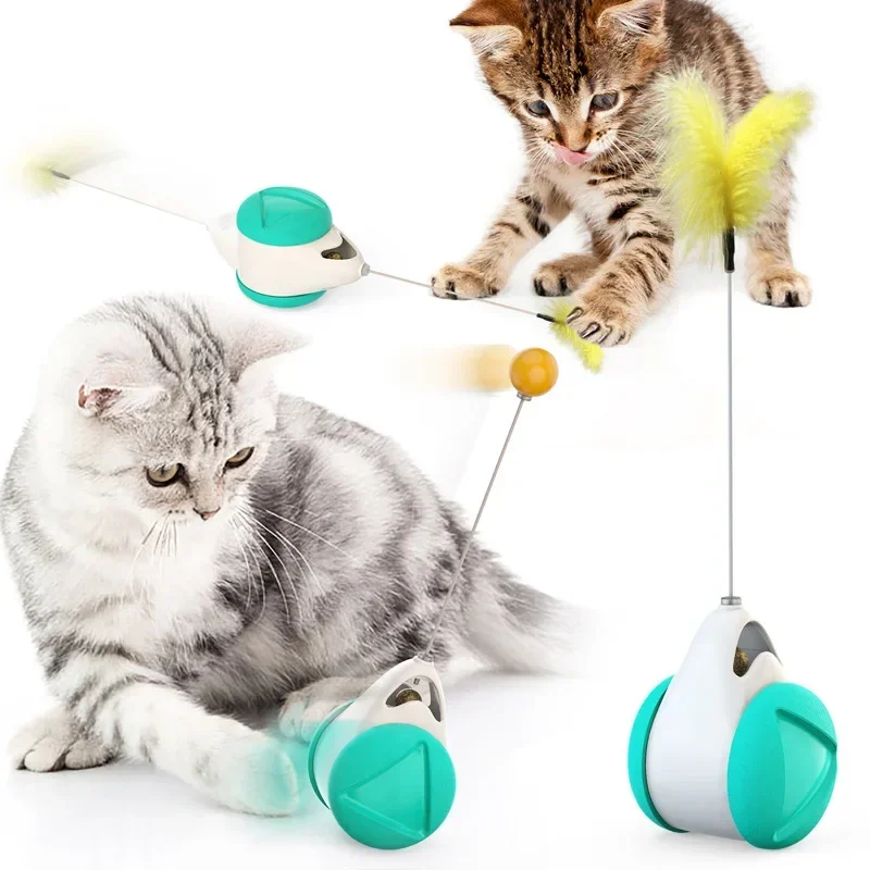 Interactive Cat Toy Tumbler  Ball Feather Teasing Stick  Nip  s