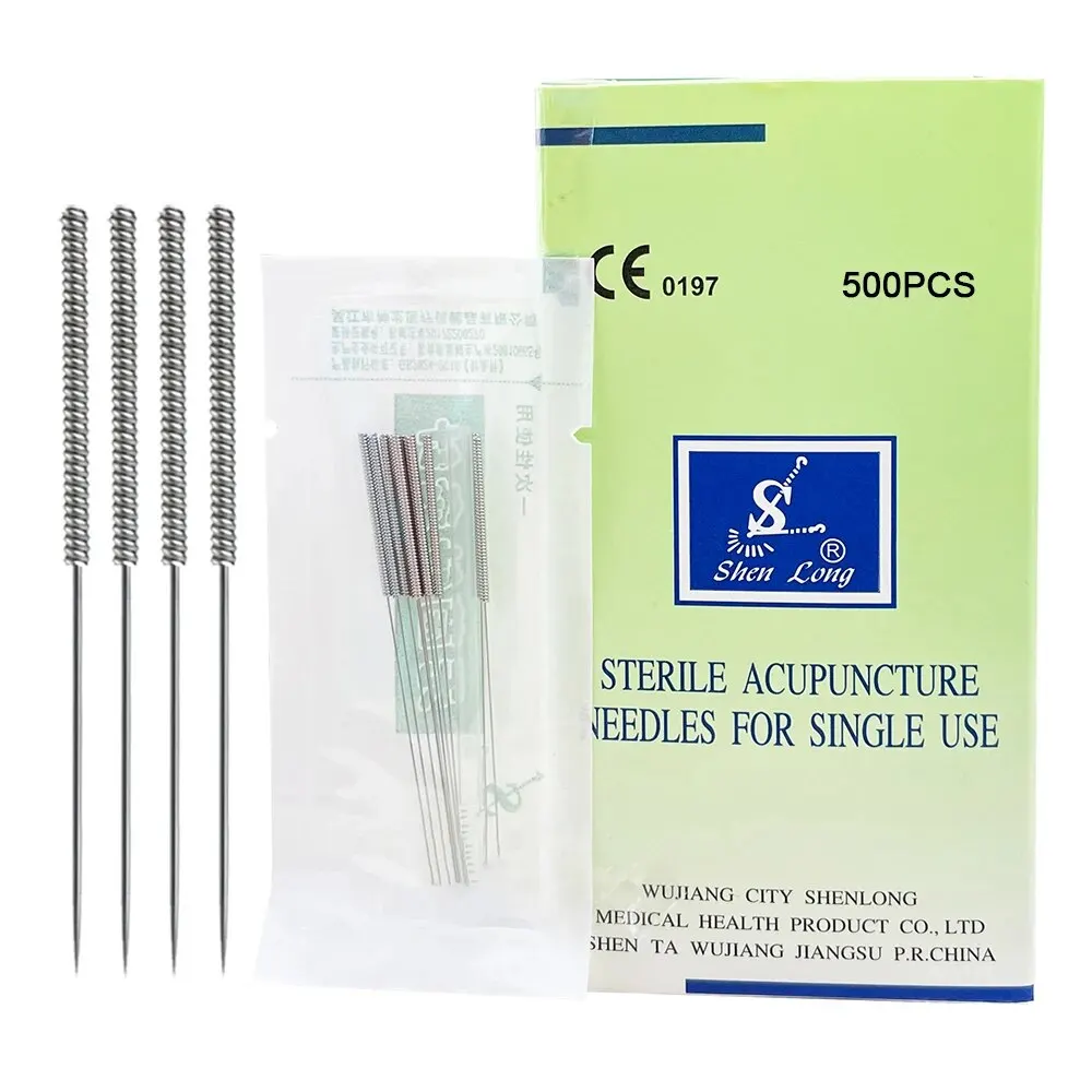 SHENLONG Disposable Sterile 500 Pcs Acupuncture Needle with Tube Stainless Steel Acupuncture Needles Chinese Acupuncture Therapy