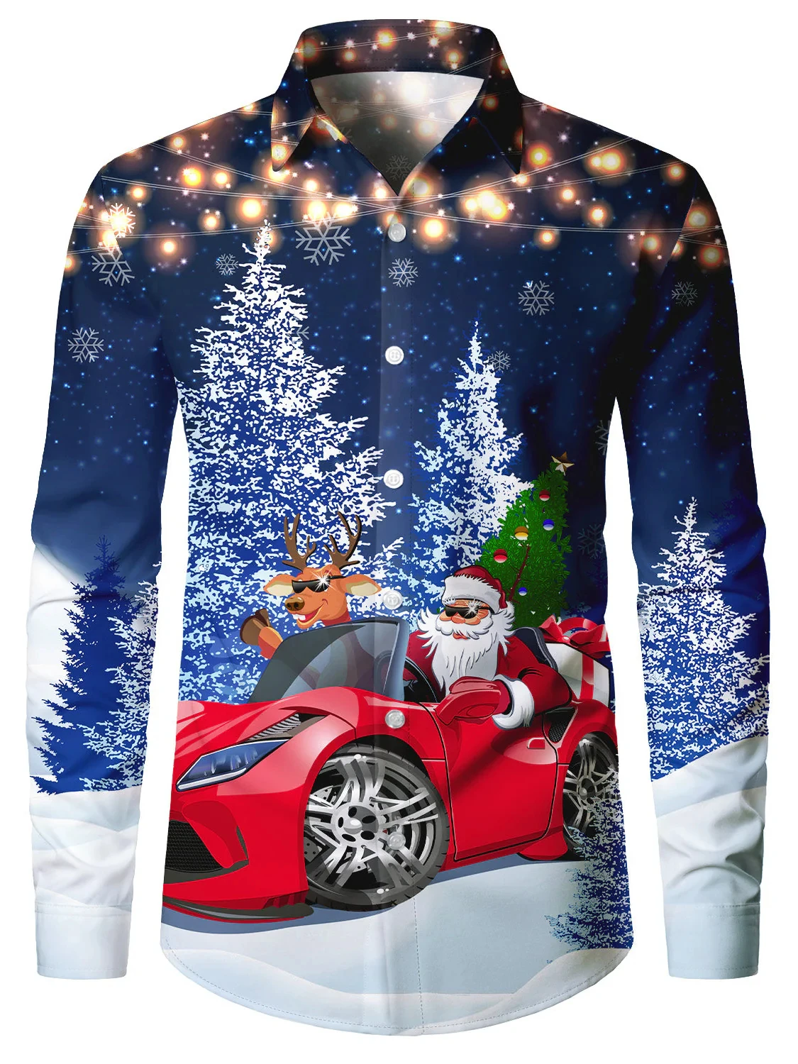 قميص رجالي مطبوع عليه عيد الميلاد الاحتفالي لعام 2025 بأكمام طويلة، نمط عيد الميلاد المضحك بأزرار سفلية لحفلات العطلات والتجمع العائلي