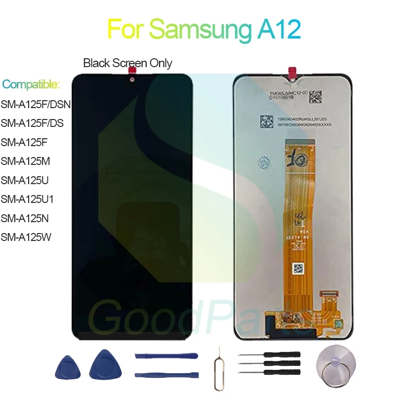 For Samsung A12 Screen Display Replacement 1600*720 SM-A125F/DSN/DS/F/M/U/U1/N/W A12 LCD Touch Digitizer