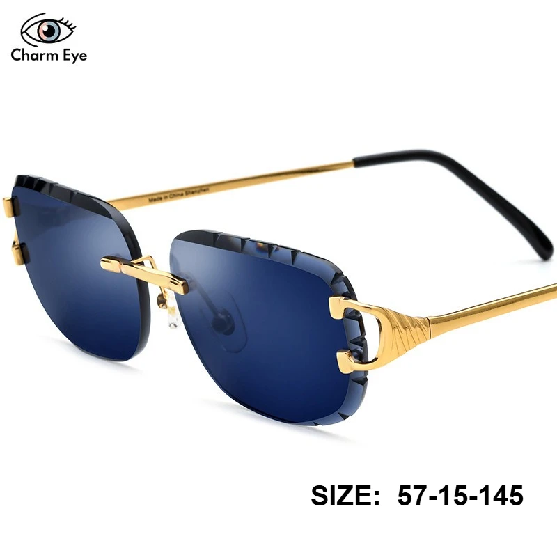 2026 New Women Sunglasses Metal Square Frameless Irregular Cutting Fashion Precise Sweet Outdoor Shopping Sunscreen Sun Glasses