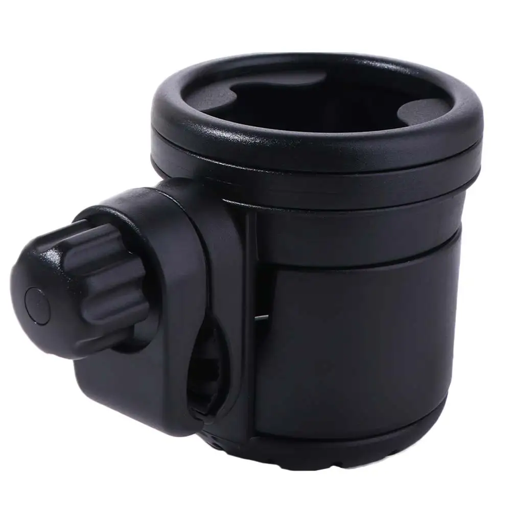 Rotating 2 in 1 Stroller Cup Holder Universal Black Mount Stroller Bottle Rack Non-slip Trolley Drinks Holder Outdoor