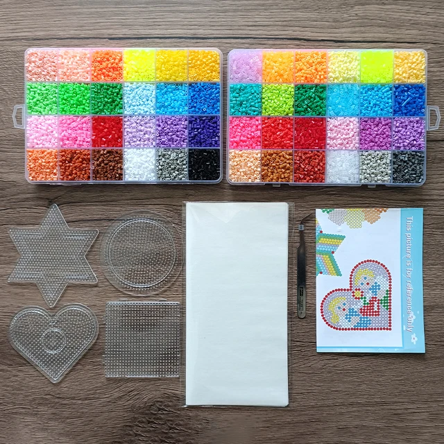 Zestaw koralików bezpiecznikowych 24/48 kolorów 2.6MM 3D Pixel Puzzle Iron Beads Handmade Crafts Decor DIY Make Puzzle Wysokiej jakości koraliki topiące