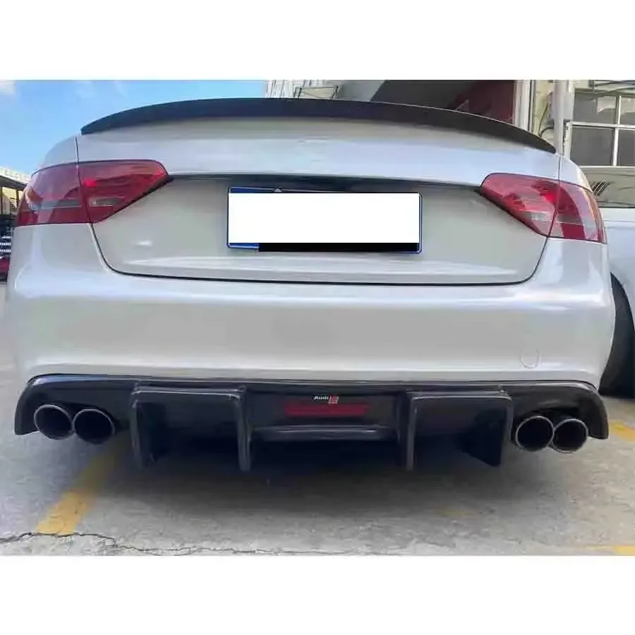 For Audi A5 S5 Coupe 2009-2011 1-door Carbon Fiber Car Rear Bumper Diffuser Rear Splitters Spoiler Back lip Car Accessories - view 3