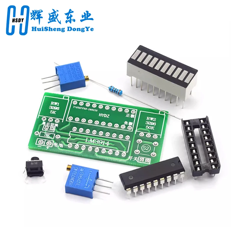 LM3914 10 Segment 3.7V แบตเตอรี่ลิเธียม 12V แบตเตอรี่ตัวบ่งชี้ความจุโมดูลเครื่องทดสอบระดับพลังงานจอแสดงผล LED อิเล็กทรอนิกส์ DIY ชุด