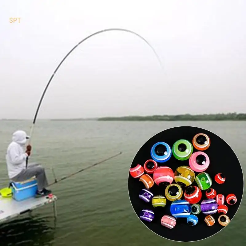 Mixed Colors Fish Eyes Beads Fishing Line Beads Floating Balls Stopper Beads Set 714F