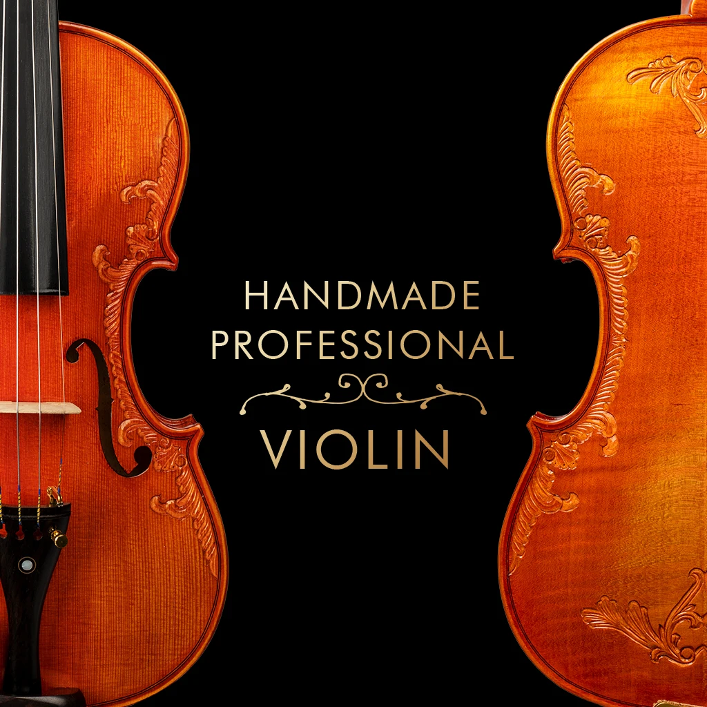 NAOMI Professional Handmade Violin Set 4/4 European Wood Top Spruce Back Flamed Maple Vintage Stradivarius Violin With Case