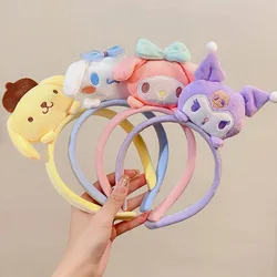 Sanrio Kuromi Headband Melody Cute Anime Kawaii Cartoon My Melody Cinnamoroll Hairband Headdress Girl Heart Hairpin Accessories