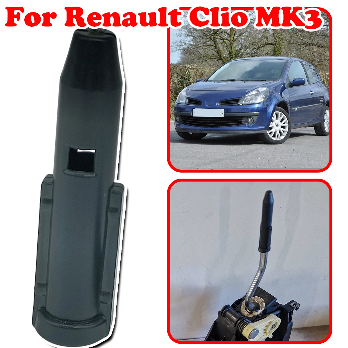 

5 Speed Manual Gear Sleeve Gear Shift Knob Adapter For Renault Clio MK3 Sleeve Shift Handle Lever Sleeve Plastic Car Accessories