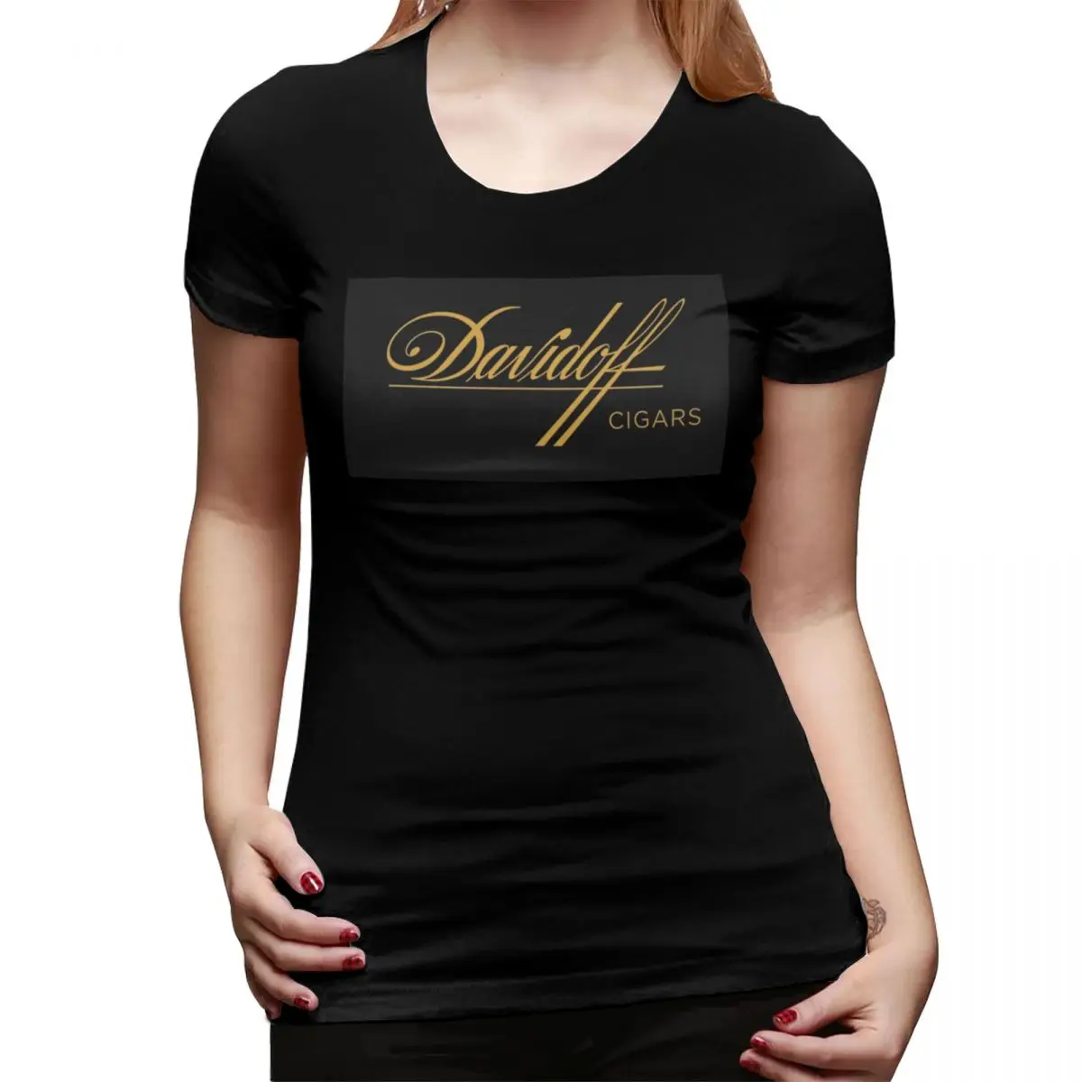 Davidoff Cigar camiseta para mujer cuello redondo Streetwear camisetas mujer manga corta ropa de verano Tops