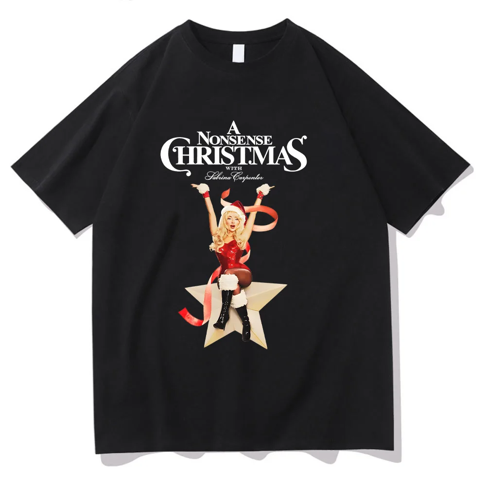 A Nonsense Christmas with Sabrina Carpenter Tshirt New Fashion Women T-shirt Long Sleeve Cotton Tees Unisex Oversized Top Casual