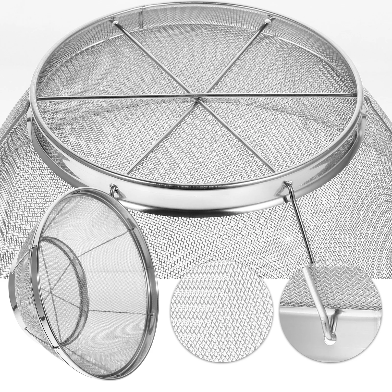 

Multi Functional Stainless Steel Strainer Basket Fine Mesh for Rice Washing Vegetable Draining Fruit Kitchen Colander Large