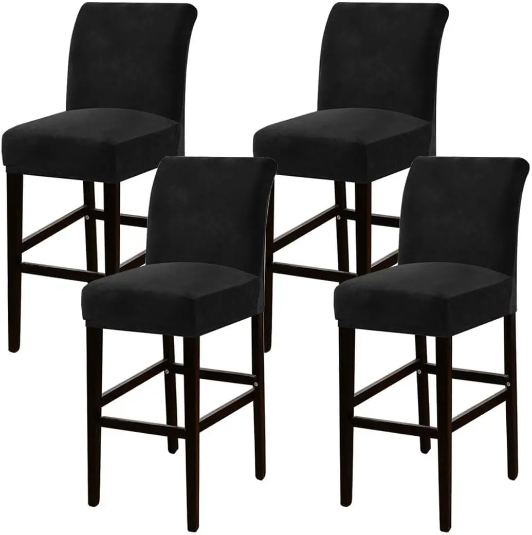 

Velvet Bar Stool Cover Counter Stool Pub Chair Slipcover For Dining Room Cafe Barstool Slipcover Removable Furniture Chair Seat