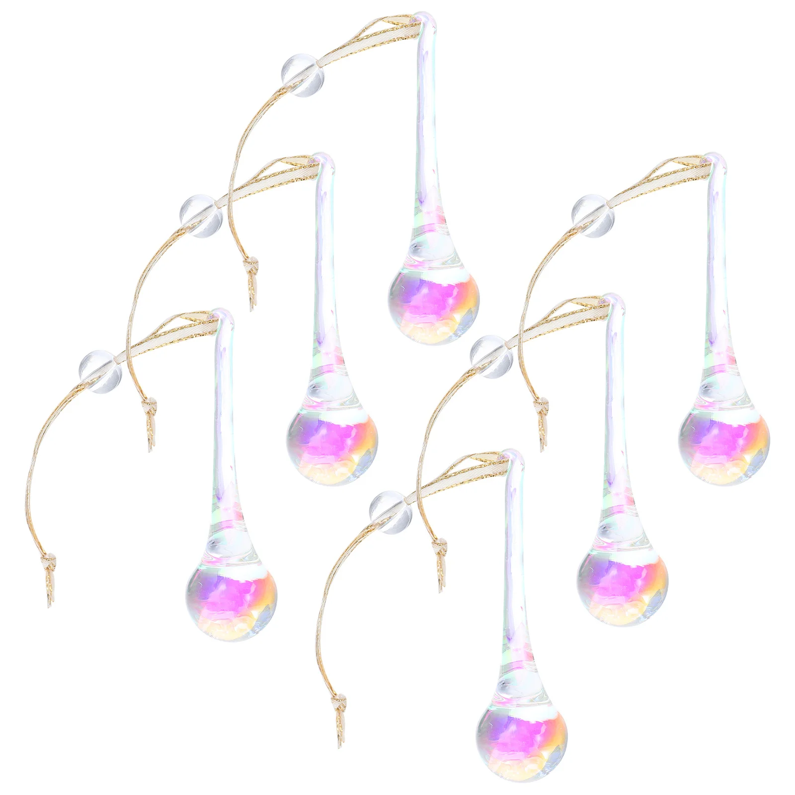 

6 Pcs Christmas Decorations Hanging Tree Crystal Christam Ornament Party Teardrop Ornaments Raindrop