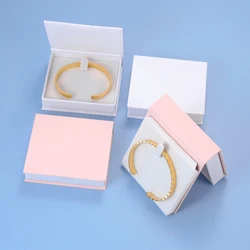 Rectangular Velvet Magnet Bracelet Necklace Box With Hook Anti-shake Birthday Festival Gift Box Muslim Arab Bracelet Jewelry Box