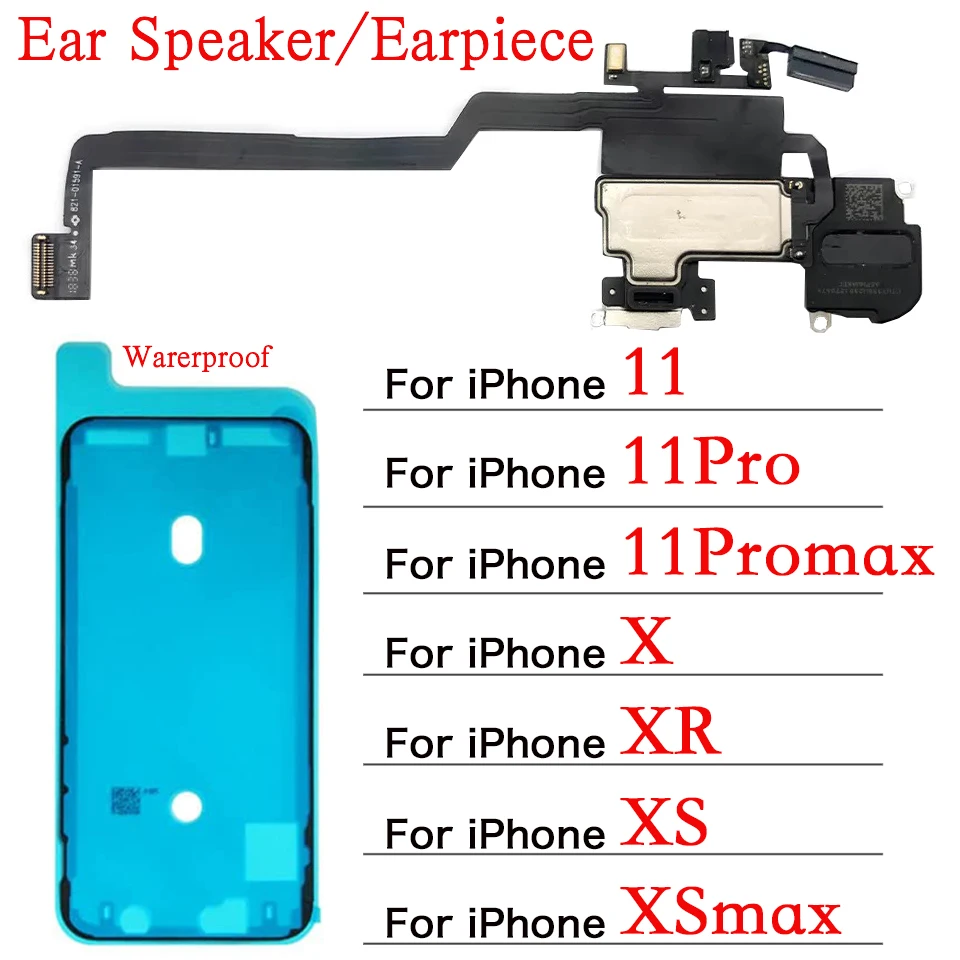 

Динамик с поп-ухом и гибким кабелем для IPhone X XR XS 11 Pro Max, сменный и водонепроницаемый ЖК-экран