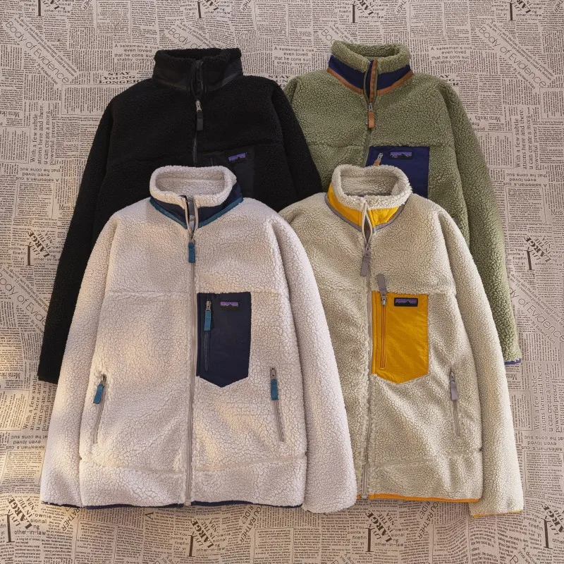 Winter Wool Fleece With Logoi Jacket Japanese Bata Outdoor Fleece Jacket Men'S And Women'S Lamb Fleece Loose Plus Size Autumn