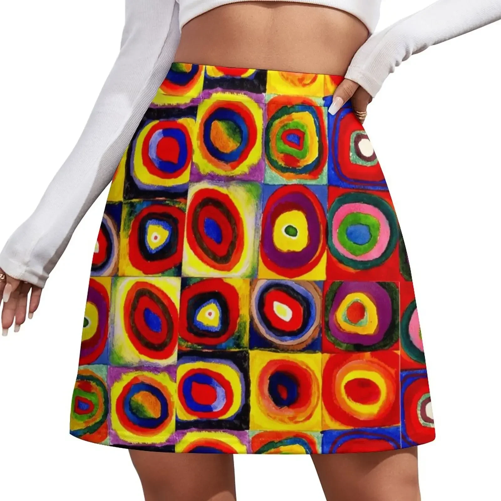 

Kandinsky Modern Squares Circles Colorful Mini Skirt japanese kawaii clothes fairy grunge night club women