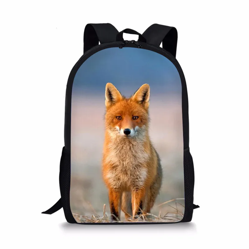 Cute Animal 3D Fox Pattern Backpack Boys Girls Children School Bag Student Book Bag Laptop Bag Teenager Daily Casual Backpack