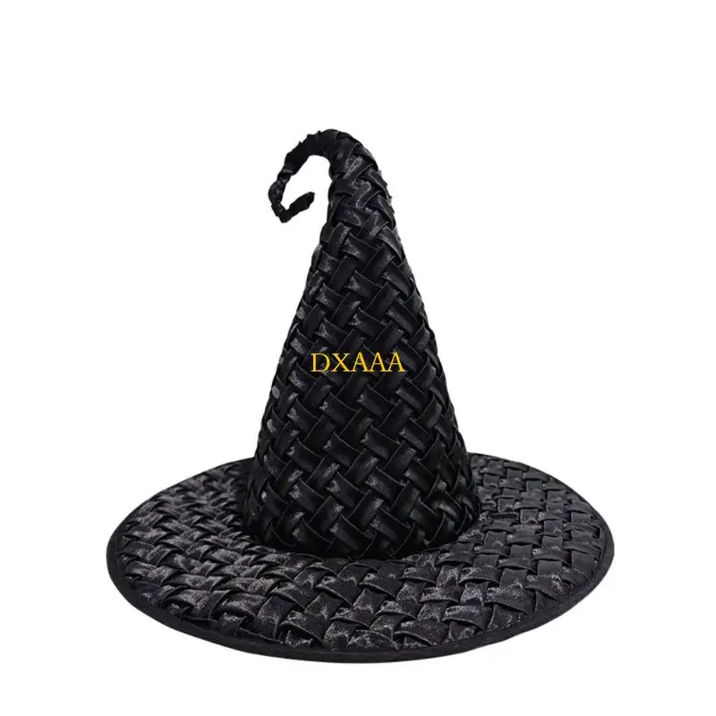 

DXAA Wide Brim Witches Hat Witch Caps Large Black Witches Witch Hat Halloween Cosplay Costume Wide Brim Pointed Hat Gifts