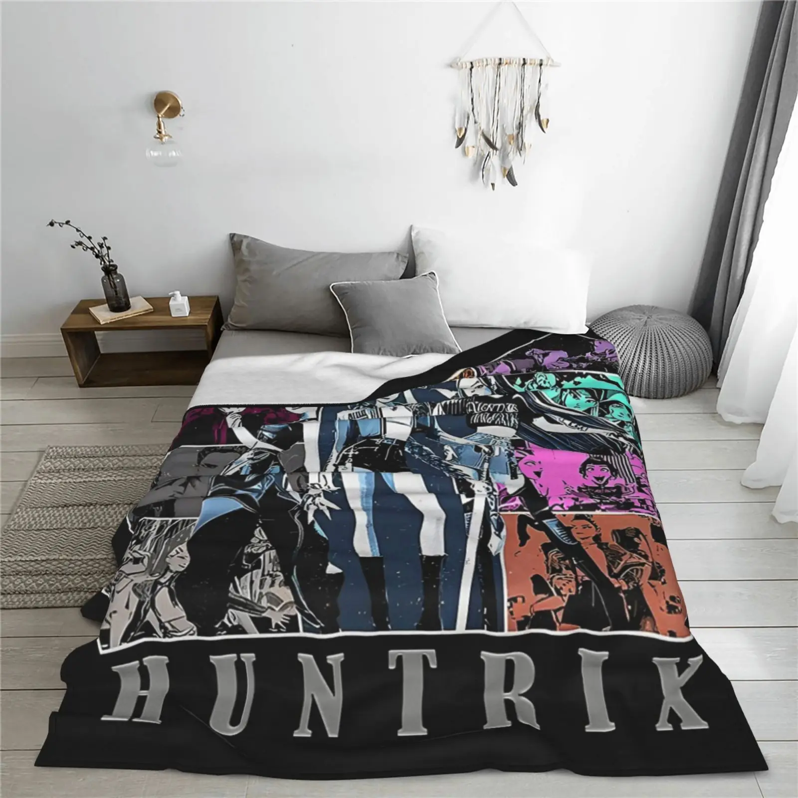 بطانية فانيلا مريحة للفتيات من Huntrix، بطانية رمي دافئة جميلة من KPop Demon Hunter أنيمي لغرفة المعيشة، هدايا للعشاق والأصدقاء