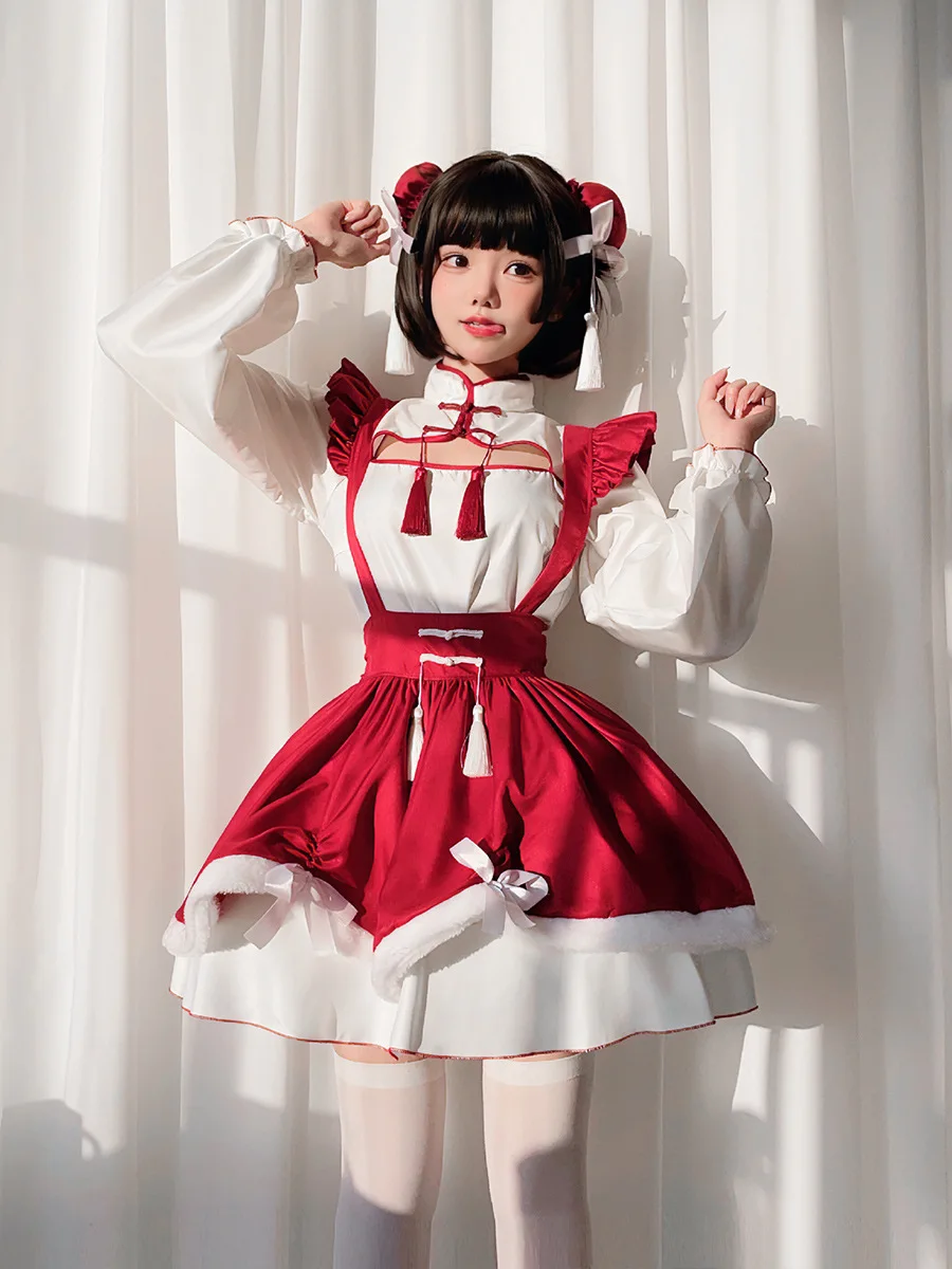 แม่บ้าน COSPLAY Lolita Esports สาวสไตล์จีน Cheongsam ชุดน่ารัก Loli ชุดอะนิเมะอะนิเมะ