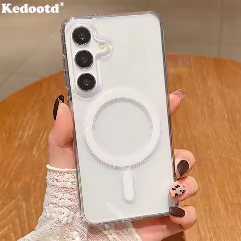 Luxury Clear Acrylic Magsafe Magnetic Case For Samsung S25 Edge S24 S23 S22 S21 FE Ultra Plus A56 A36 A16 A26 A06 A55 A35 A15