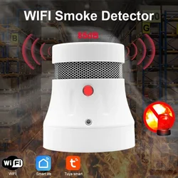 Wifi Smoke Detector Sensor Smart Home System Fire Alarm System for Home Office 2.4GHz High Sensitivity Safety Prevention Sensor