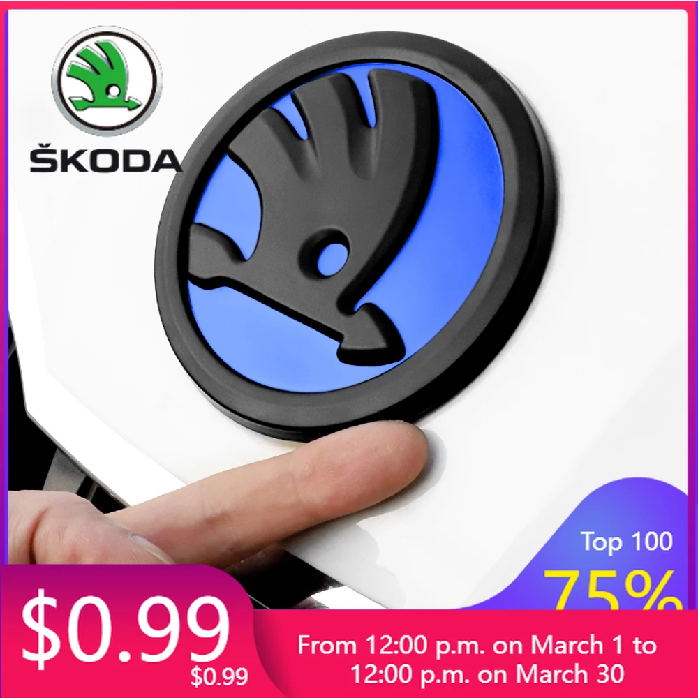 

Car Sticker 2025 New 80/90/100mm Car Front Rear Emblem Decoration Sticker Accessories For Skoda Yeti Octavia 2 3 a5 Fabia Kodiaq