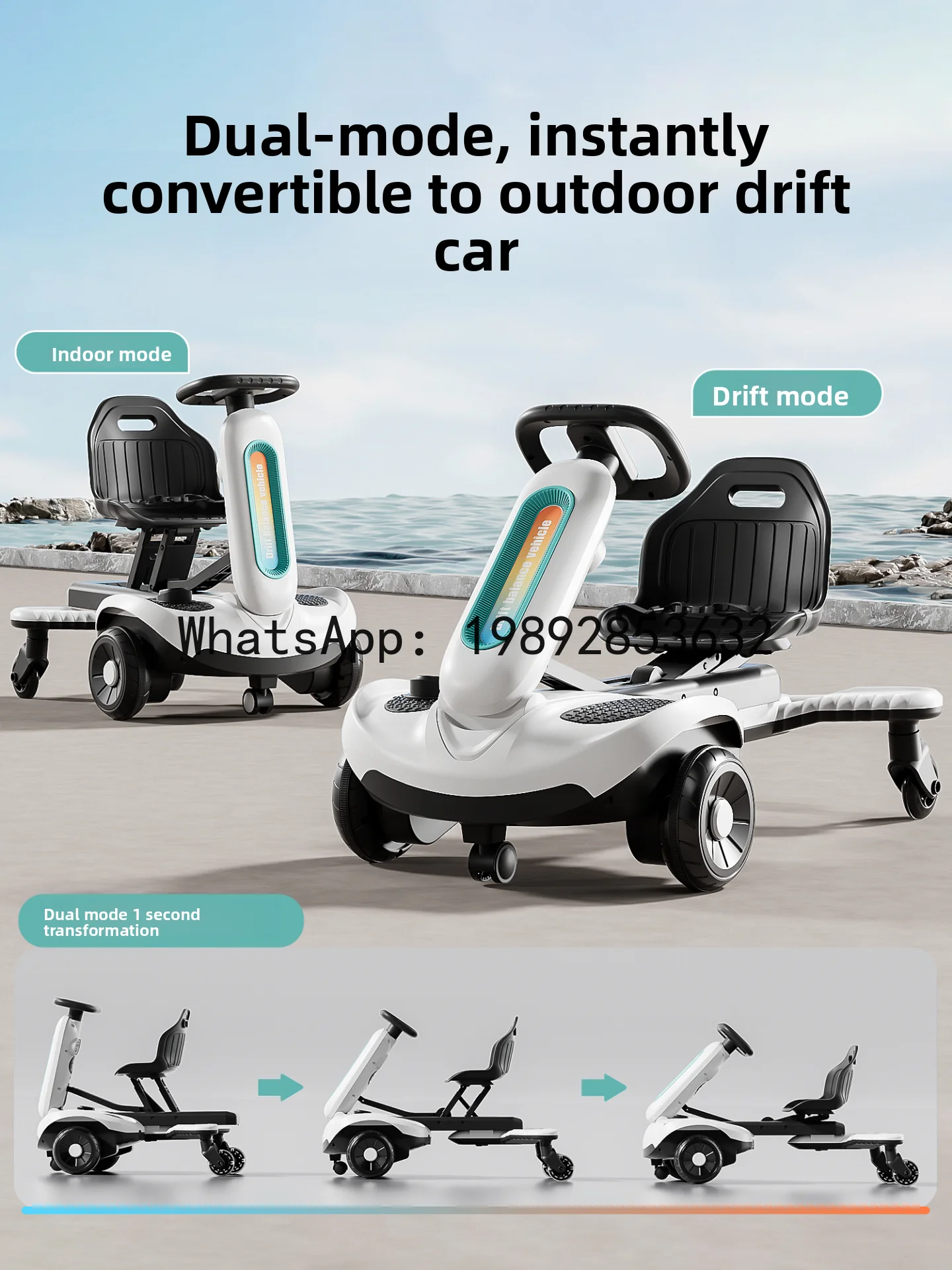 TQH Children's Electric Car Four-Wheel Vehicle Go-Kart Drift Car Ride-On with Remote Control Rechargeable