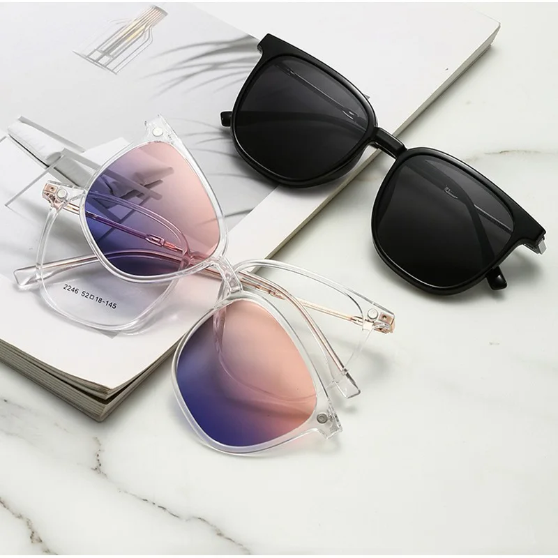 

Magnetic Sleeve Glasses Bestseller Sunglasses Men's Fashionable Large Square frame UV-Resistant Sunglasses Myopia Frame
