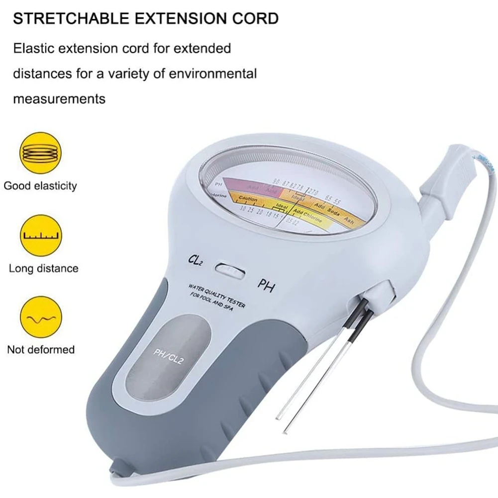 Portable 2in 1 Water Quality PH CL2 Chlorine Tester Level Meters for Swimming Pool Spa Hot