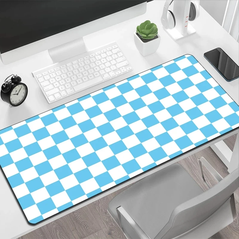 Black And White Checkered Mousepad Gamer Gaming Laptops Mausepad Mouses Pad Computer Mouse Ped Pc Accessories Rubber Mat Deskmat