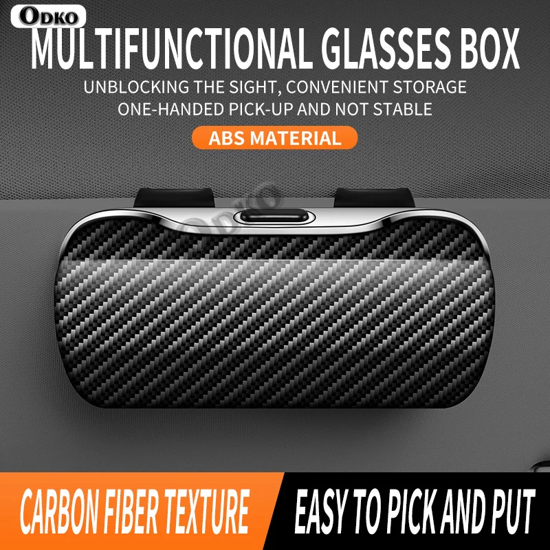 Press Switch Car Sun Visor Glasses Box for Renault Captur Koleos Kadjar Arkana Megane Dacia Duster Clio Sunglasses Storage Case - Image 2