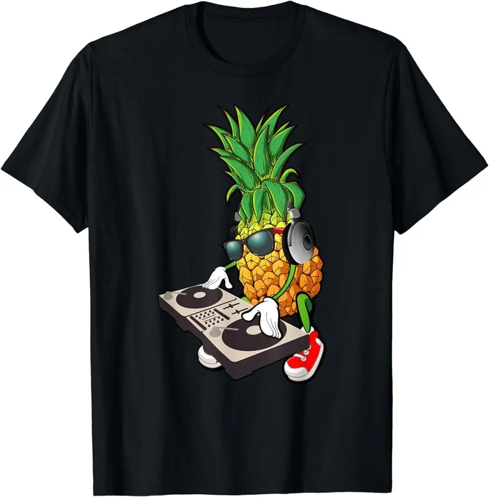 Pineapple Fruit Disc Jockey Funny Dj T-Shirt  Cotton Luxury brand vintage oversized