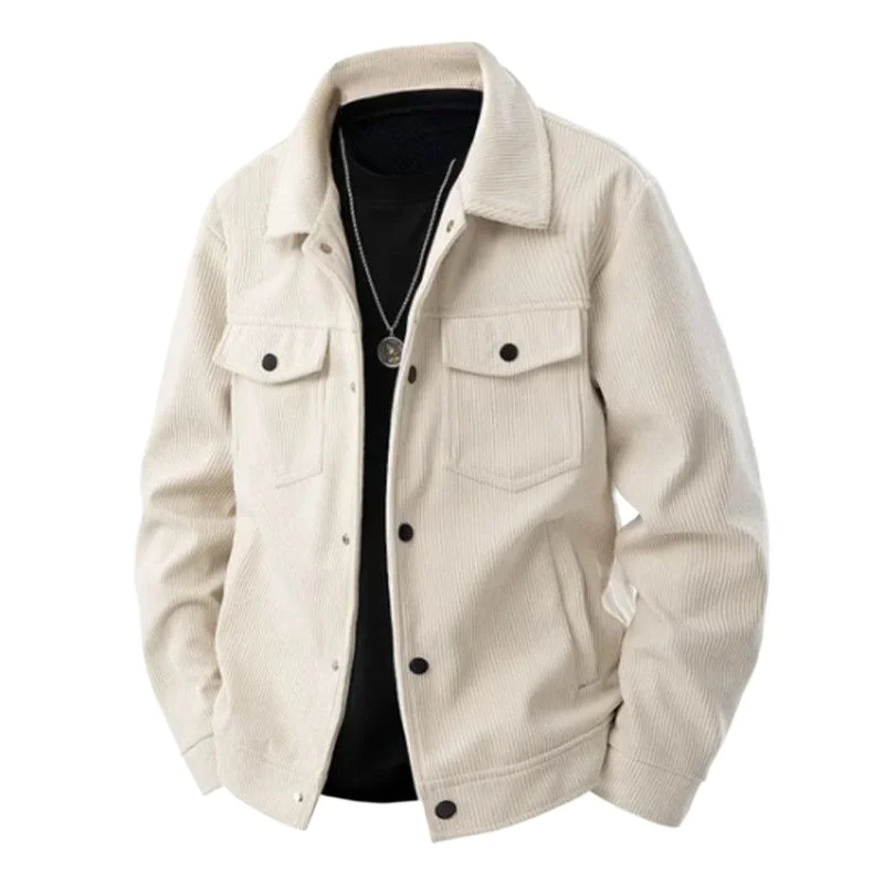 Men's Autumn Spring Top Coat Lapel New Retro Simple Comfortable Loose Casual Design Fashion Advanced Soft Niche Versatile Skinny