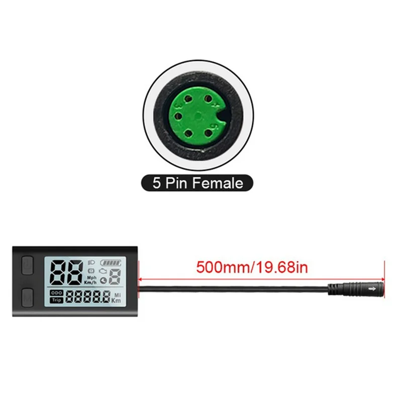 

A51Q-510S Ebike LCD Display For BBS01/BB02/BBSHD Mid Drive Motor Bicycle Ebike Computer UART 24V 36V 48V LCD Meter