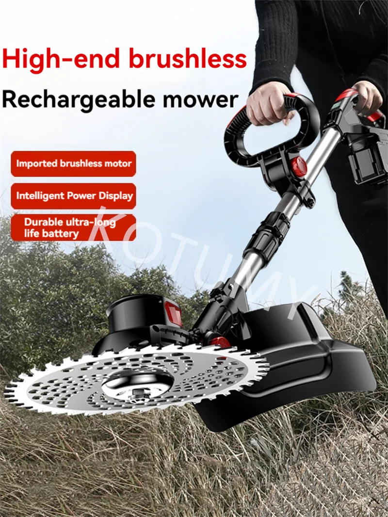 Electric Lawn Mower Brushless Motor Cordless Cutter Household Weeder 21V Rechargeable For Garden Lawn Trimming Pruning Tools