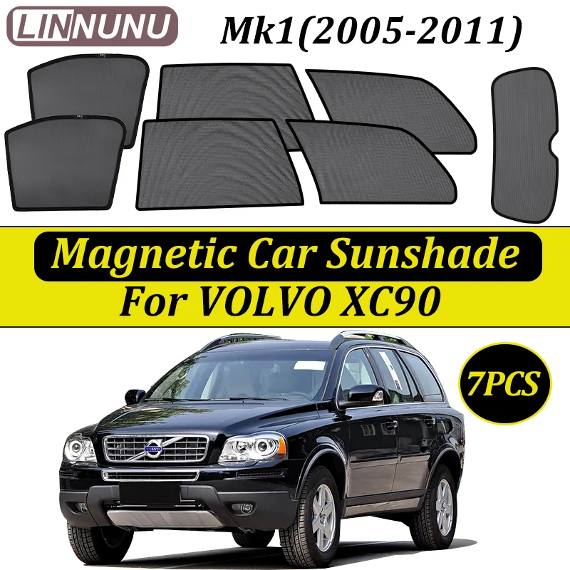 

LINNUNU Magenetic Car Sunshade For VOLVO XC90 Mk1 2002-2014 Side Window Mesh Curtain UV Protection Privacy Interior Accessories