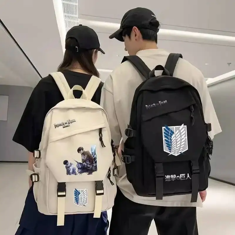 Anime Game Black Blue White Attack On Titan Shingeki No Kyojin  Student Kids Teens School Bags Backpacks Girls Boys