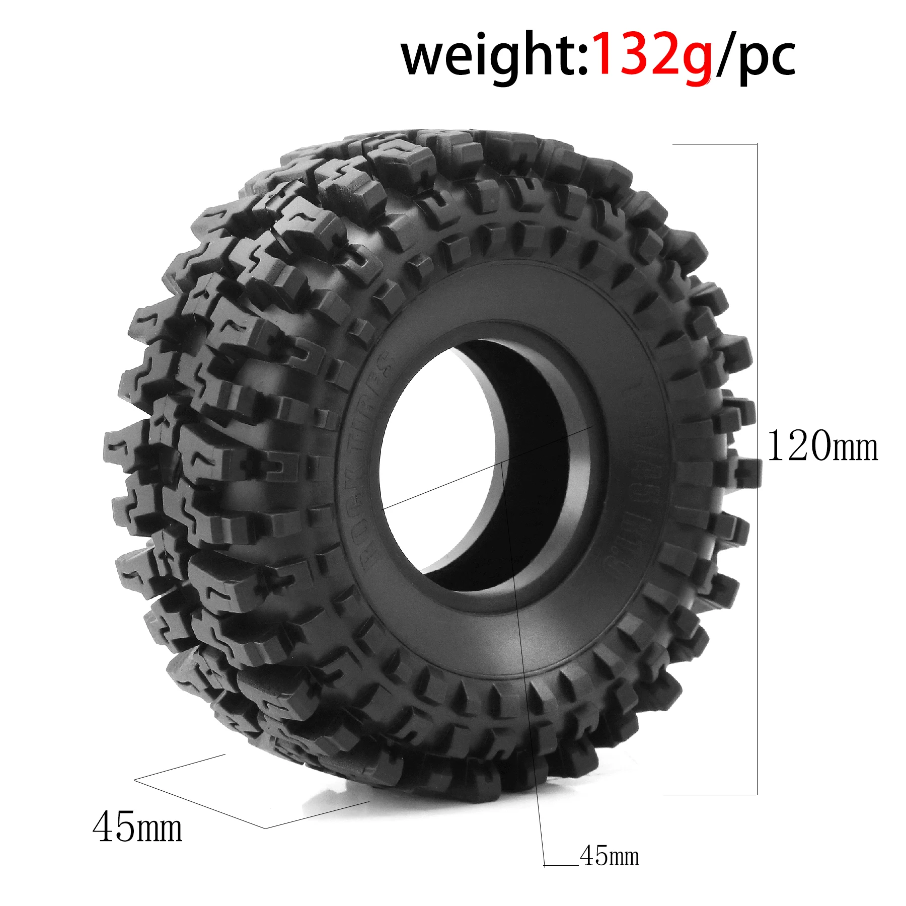 RC Auto 120 millimetri 1.9 "4PSC Gomma Morbida Ruota Pneumatico per 1/10 RC Crawler Auto Axial SCX10 ii 90046 Pro Capra TRX4 RC4WD D90