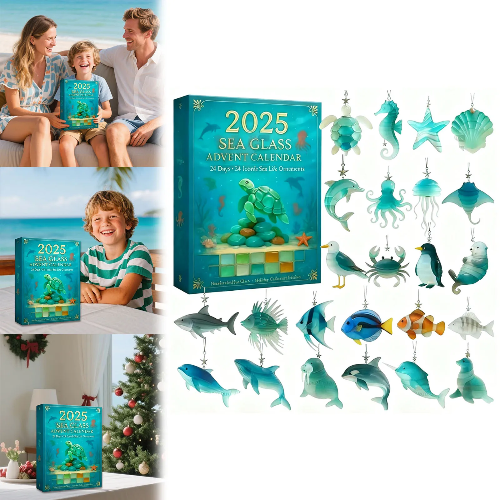 Classroom Timers Quiet Sea Glass Advent Calendar · Ocean Advent Calendar，containing 24 Digital Countdown Timer with Remote