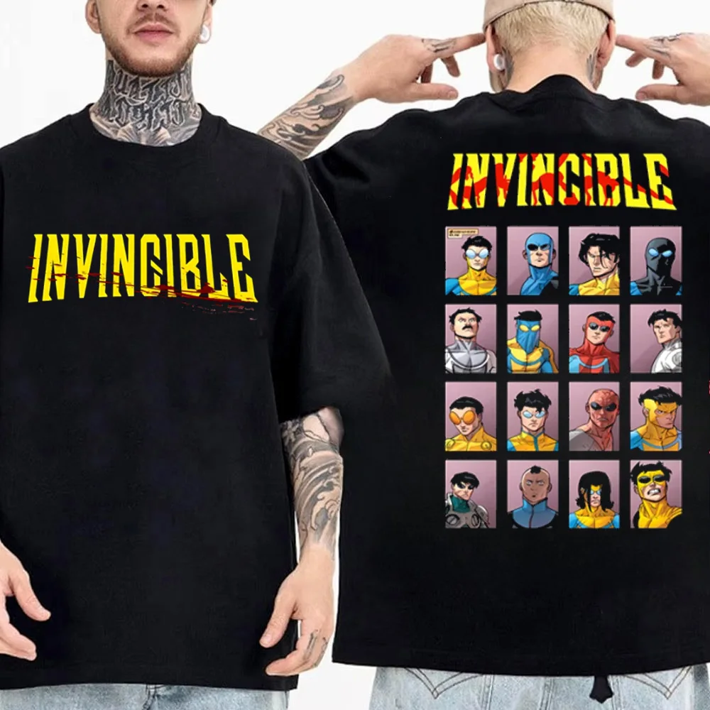 Hip Hop Streetwear Vintage Oversized 2026 Invincible Mark Superhero T-shirt Men Woman Anime O-Neck  Cotton Short Sleeve T-shirts