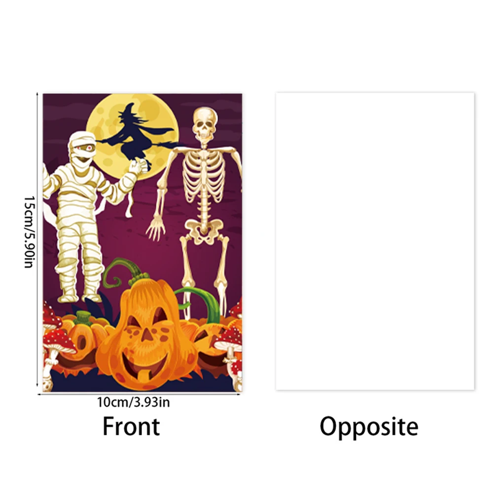 12pcs/Set Halloween Greeting Cards Pumpkin Ghost Party Invitations Postcard Card Happy Halloween Party Decoration Supplies