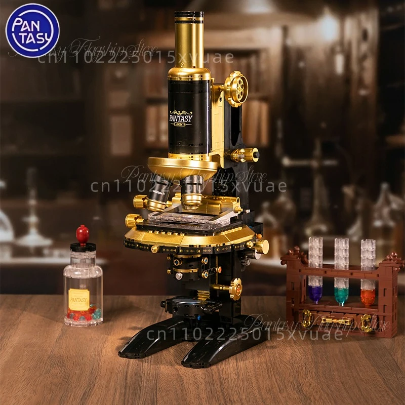 

Новые строительные блоки для микроскопа Pantasy, ретро-коллекционная обучающая игрушка для сборки, настольные украшения, детские подарки на день рождения
